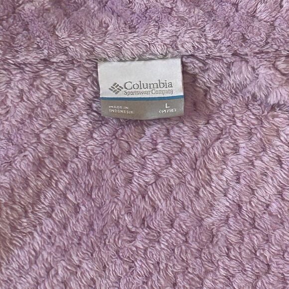 Columbia Fire Side Jacket Girls L Purple/ Lavender Full Zip Fleece Mock Neck - Picture 8 of 15